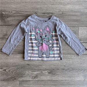 The Children’s Place Toddler Girl Long Sleeve T-Shirt (Cat drinking a juice box)